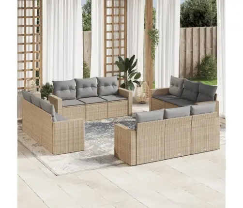 12-Osaline Aiadiivani Komplekt Patjadega, Beež, Polürotang