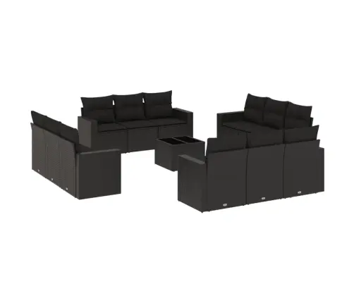 13-Osaline Aiadiivani Komplekt Patjadega, Must, Polürotang