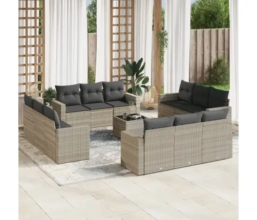 13-Osaline Aiadiivani Komplekt Patjadega, Helehall, Polürotang