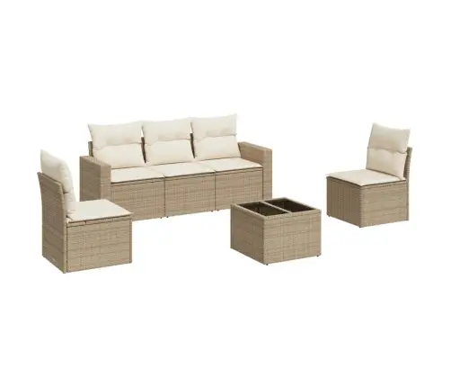 6-Osaline Aiadiivani Komplekt Patjadega, Beež, Polürotang