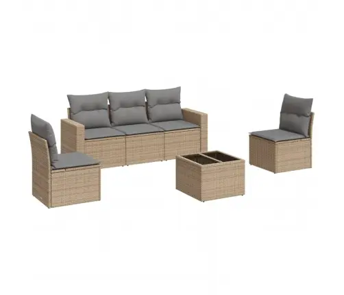 6-Osaline Aiadiivani Komplekt Patjadega, Beež, Polürotang