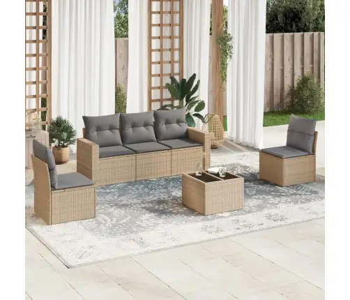 6-Osaline Aiadiivani Komplekt Patjadega, Beež, Polürotang