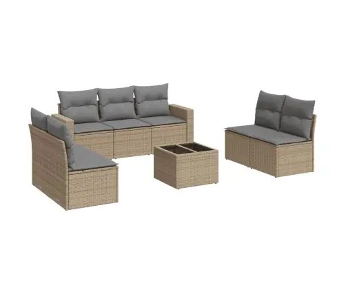 8-Osaline Aiadiivani Komplekt Patjadega, Beež, Polürotang