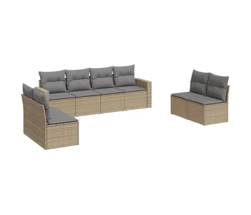 8-Osaline Aiadiivani Komplekt Patjadega, Beež, Polürotang