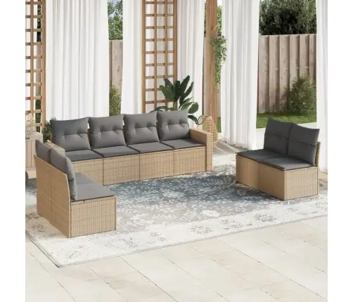 8-Osaline Aiadiivani Komplekt Patjadega, Beež, Polürotang