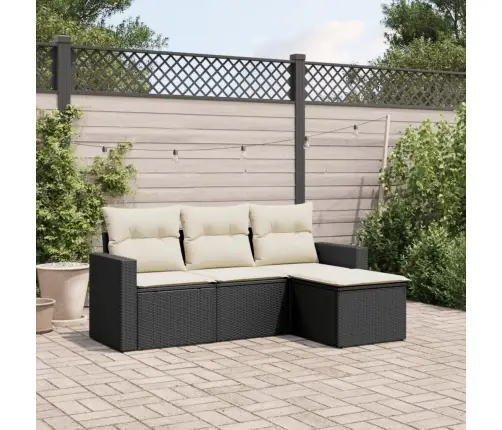 4-Daļīgs Dārza Dīvāna Komplekts Ar Matračiem, Pe Rotangpalma Vidaxl