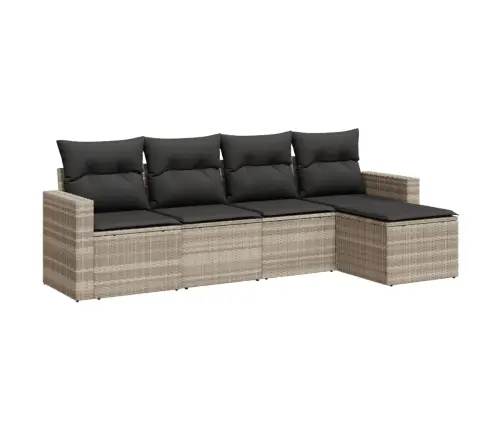 5-Osaline Aiamööblikomplekt Patjadega, Helehall, Polürotang