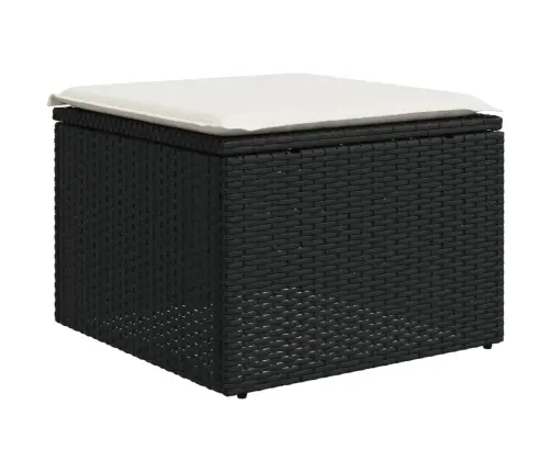 6-Daļīgs Dārza Dīvāna Komplekts, Matrači, Melna Pe Rotanpalma Vidaxl