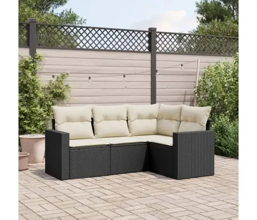 4-Daļīgs Dārza Dīvāna Komplekts Ar Matračiem, Pe Rotangpalma Vidaxl