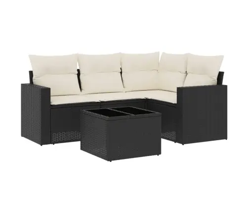 5-Daļīgs Dārza Dīvāna Komplekts Ar Matračiem, Pe Rotangpalma Vidaxl