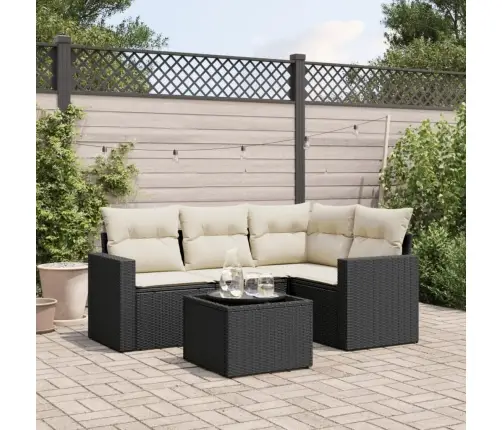 5-Daļīgs Dārza Dīvāna Komplekts Ar Matračiem, Pe Rotangpalma Vidaxl