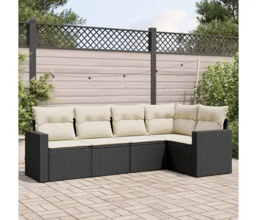 5-Osaline Aiadiivanikomplekt Patjadega, Must, Polürotang