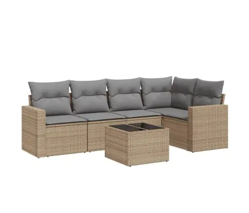 6-Osaline Aiadiivani Komplekt Patjadega, Beež, Polürotang