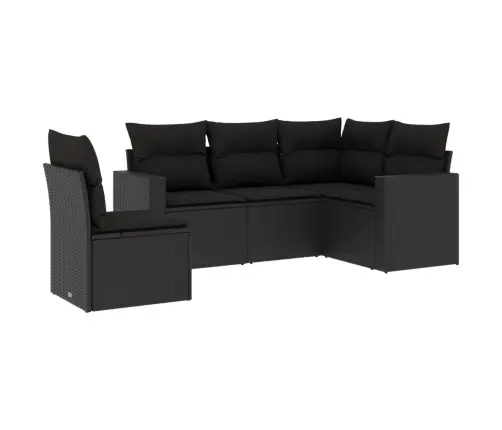 5-Daļīgs Dārza Dīvāna Komplekts Ar Matračiem, Pe Rotangpalma Vidaxl