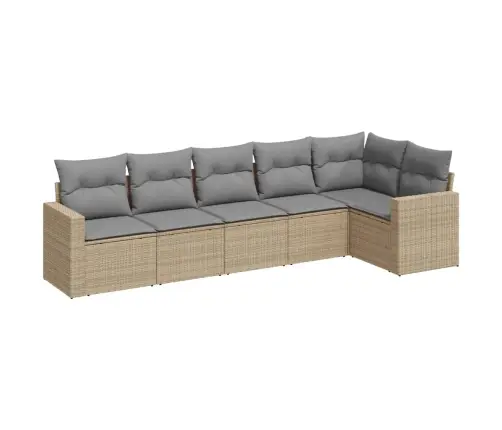 6-Osaline Aiadiivani Komplekt Patjadega, Beež, Polürotang