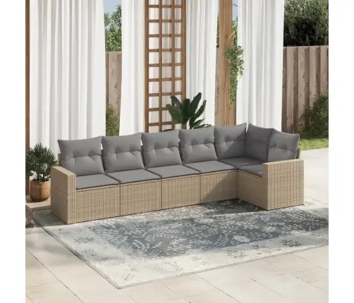 6-Osaline Aiadiivani Komplekt Patjadega, Beež, Polürotang