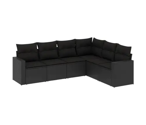 6-Daļīgs Dārza Dīvāna Komplekts, Matrači, Melna Pe Rotanpalma Vidaxl