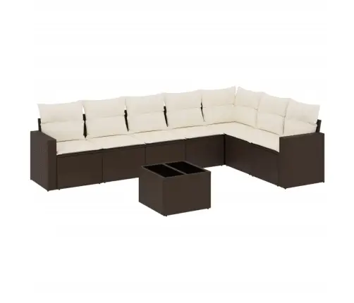 8-Osaline Aiadiivani Komplekt Patjadega, Pruun, Polürotang