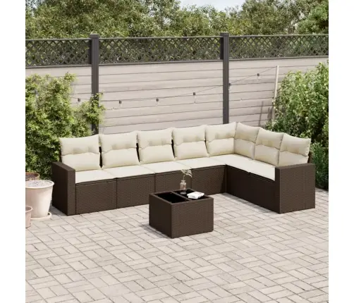 8-Osaline Aiadiivani Komplekt Patjadega, Pruun, Polürotang