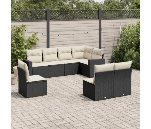 8-Daļīgs Dārza Dīvāna Komplekts, Matrači, Melna Pe Rotangpalma Vidaxl 8-Daļīgs Dārza Dīvāna Komplekts, Matrači, Melna Pe Rotangpalma Vidaxl