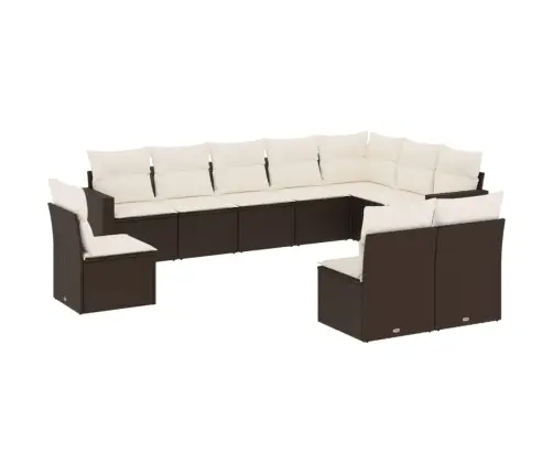 10-Osaline Aiadiivani Komplekt Patjadega, Pruun, Polürotang