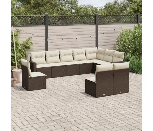 10-Osaline Aiadiivani Komplekt Patjadega, Pruun, Polürotang