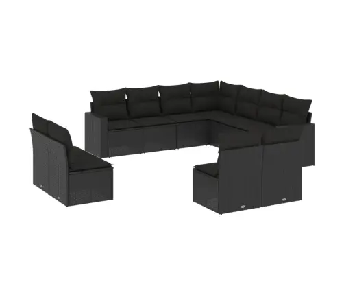 11-Osaline Aiadiivani Komplekt Patjadega, Must, Polürotang