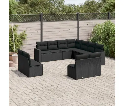 11-Osaline Aiadiivani Komplekt Patjadega, Must, Polürotang