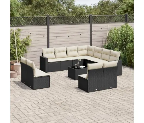 12-Osaline Aiadiivani Komplekt Patjadega, Must, Polürotang