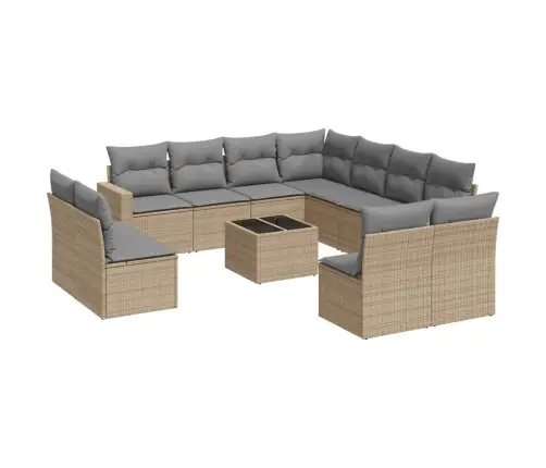 12-Osaline Aiadiivani Komplekt Patjadega, Beež, Polürotang