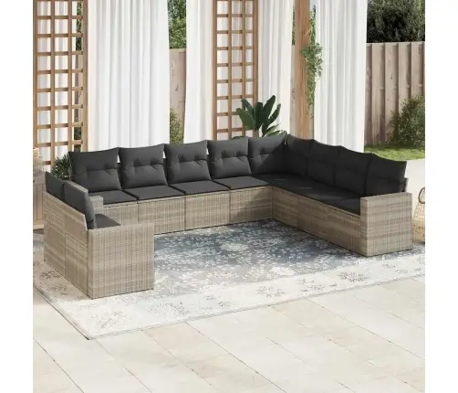 10-Osaline Aiadiivani Komplekt Patjadega, Helehall, Polürotang