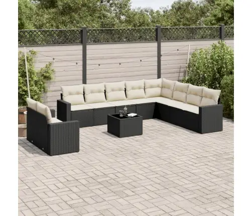 11-Osaline Aiadiivani Komplekt Patjadega, Must, Polürotang