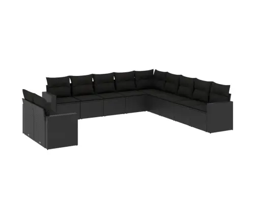 11-Osaline Aiadiivani Komplekt Patjadega, Must, Polürotang