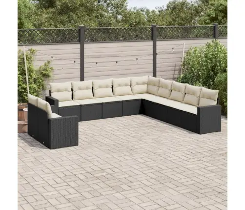 11-Osaline Aiadiivani Komplekt Patjadega, Must, Polürotang