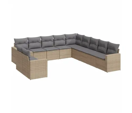 11-Osaline Aiadiivani Komplekt Patjadega, Beež, Polürotang