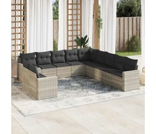 11-Osaline Aiadiivani Komplekt Patjadega, Helehall, Polürotang