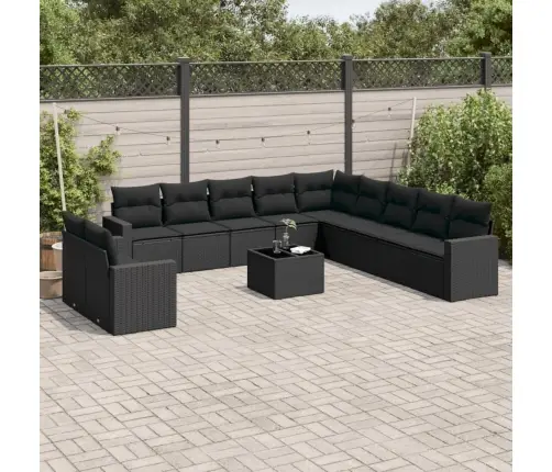 12-Osaline Aiadiivani Komplekt Patjadega, Must, Polürotang