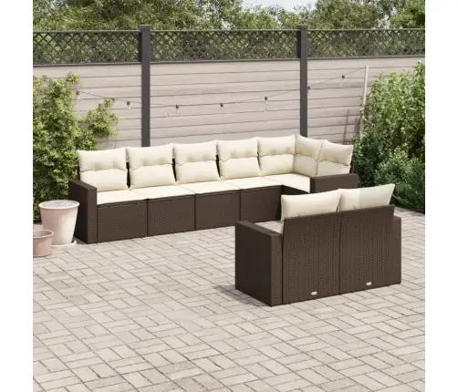 8-Osaline Aiadiivani Komplekt Patjadega, Pruun, Polürotang