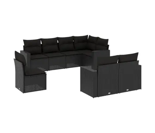 8-Osaline Aiadiivani Komplekt Patjadega, Must, Polürotang