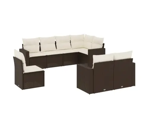 8-Osaline Aiadiivani Komplekt Patjadega, Pruun, Polürotang