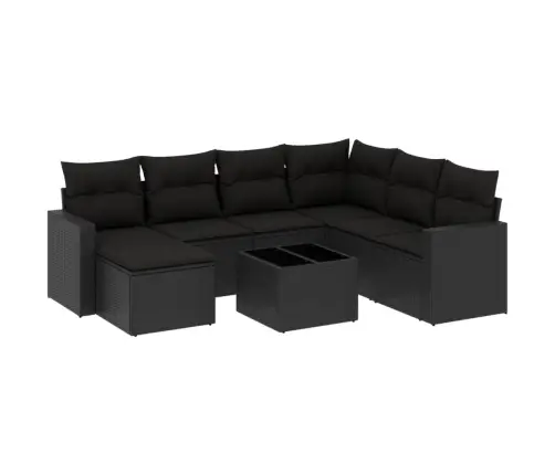 8-Osaline Aiadiivani Komplekt Patjadega, Must, Polürotang