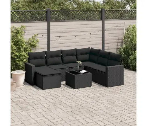 8-Osaline Aiadiivani Komplekt Patjadega, Must, Polürotang