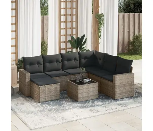 8-Osaline Aiadiivani Komplekt Patjadega, Hall, Polürotang