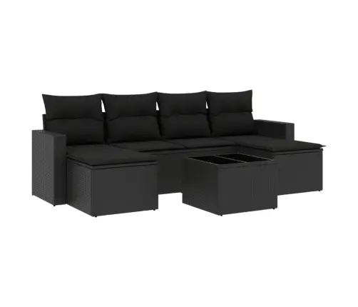 7-Osaline Aiadiivani Komplekt Patjadega, Must, Polürotang