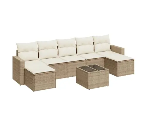 8-Osaline Aiadiivani Komplekt Patjadega, Beež, Polürotang