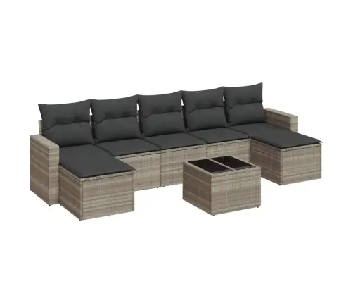 8-Osaline Aiadiivani Komplekt Patjadega, Helehall, Polürotang