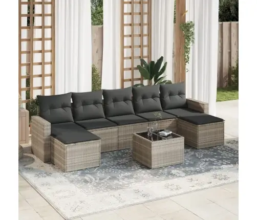 8-Osaline Aiadiivani Komplekt Patjadega, Helehall, Polürotang