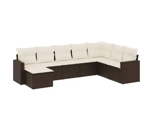 8-Osaline Aiadiivani Komplekt Patjadega, Pruun, Polürotang 8-Osaline Aiadiivani Komplekt Patjadega, Pruun, Polürotang