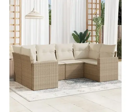 6-Osaline Aiadiivani Komplekt Patjadega, Beež, Polürotang