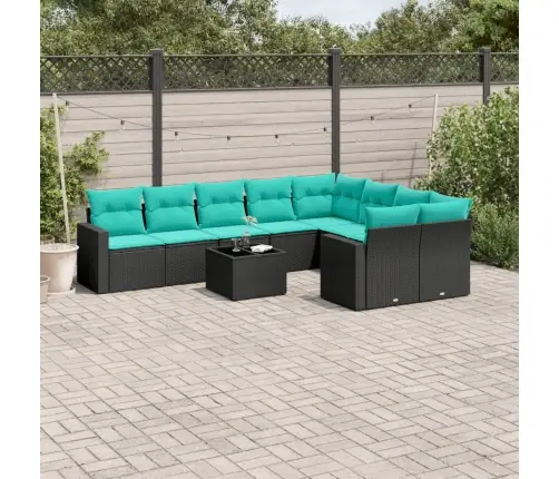 10-Osaline Aiadiivani Komplekt Patjadega, Must, Polürotang